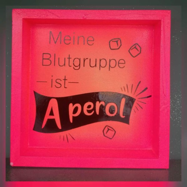 Tablett Aperol eckig pink schwarz Handmade